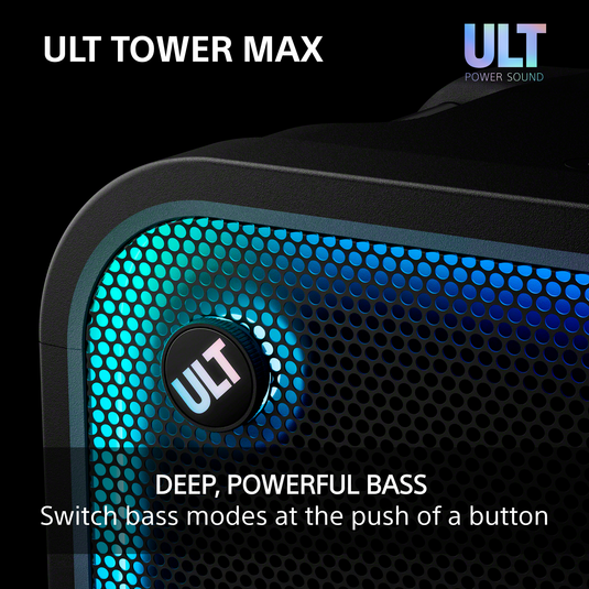 Sony ULT TOWER MAX Large Bluetooth Party Speaker, Black