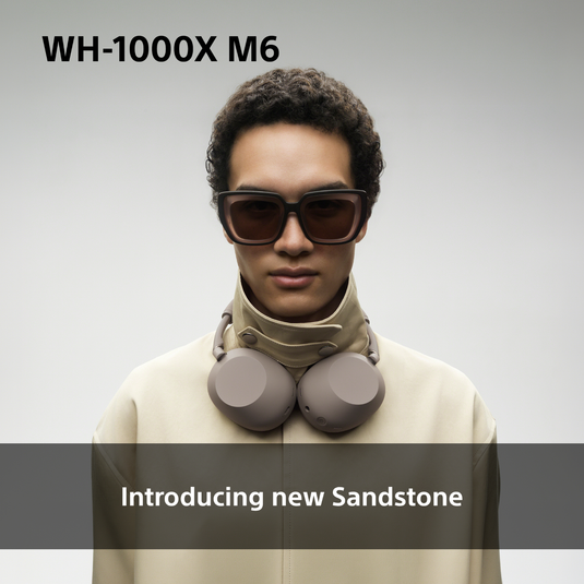 Sony WH-1000XM6 Wireless Noise Cancelling Headphones, Sandstone