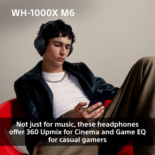 Sony WH-1000XM6 Wireless Noise Cancelling Headphones, Sandstone