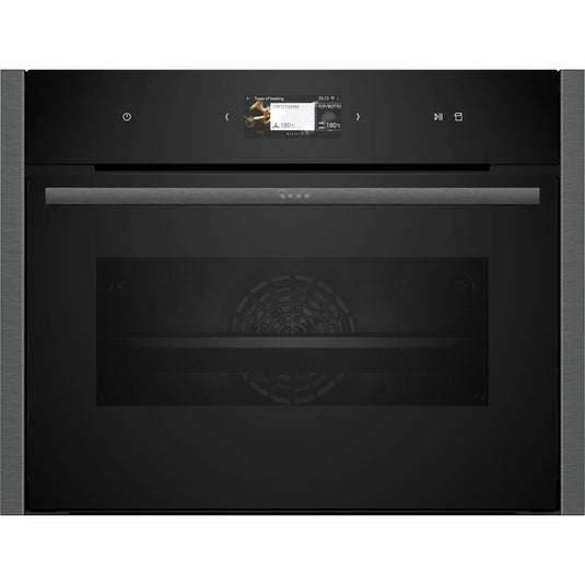 Neff N90, Built-in compact oven with steam function, 60 x 45 cm, Graphite-Grey