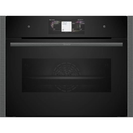 Neff N90, Built-in compact oven with steam function, 60 x 45 cm, Graphite-Grey