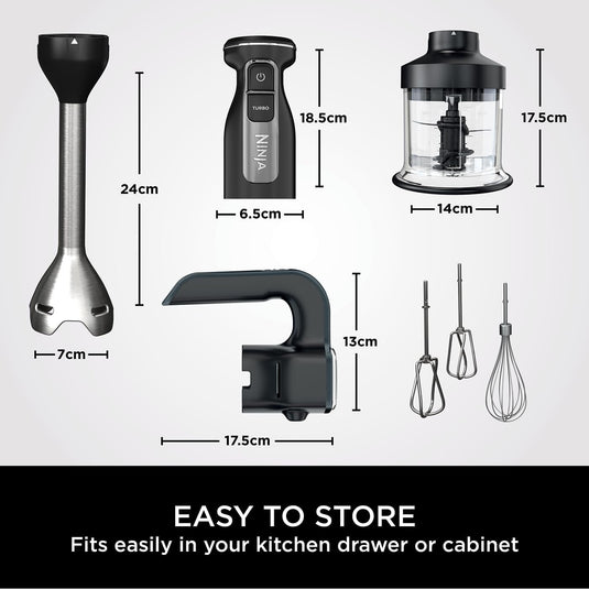 Ninja CI100UK Foodi 3-in-1 Hand Blender, Mixer & Chopper
