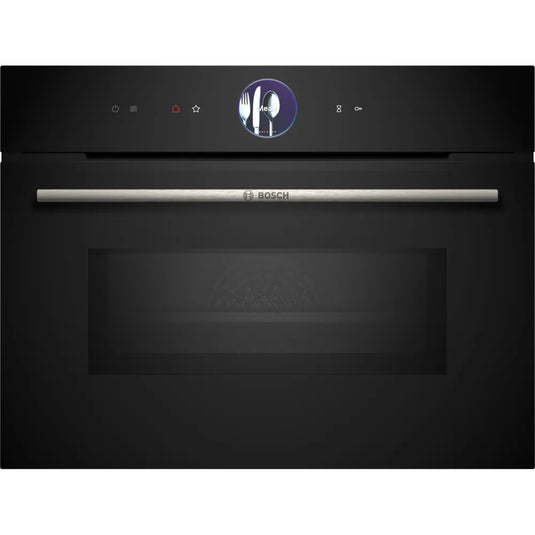 Bosch Series 8, Built-in compact oven with microwave function, 60 x 45 cm, Black