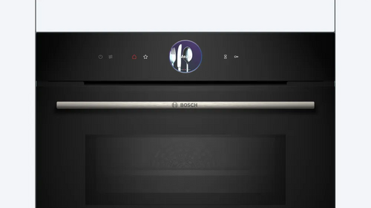 Bosch Series 8, Built-in compact oven with microwave function, 60 x 45 cm, Black