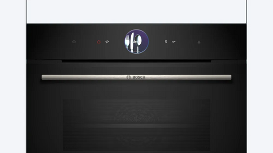 Bosch Series 8, Built-in compact oven with steam function, 60 x 45 cm, Black
