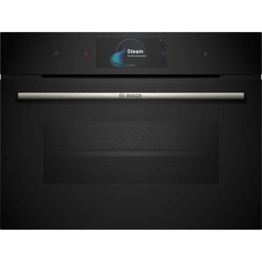 Bosch Series 8, Built-in compact oven with steam function, 60 x 45 cm, Black