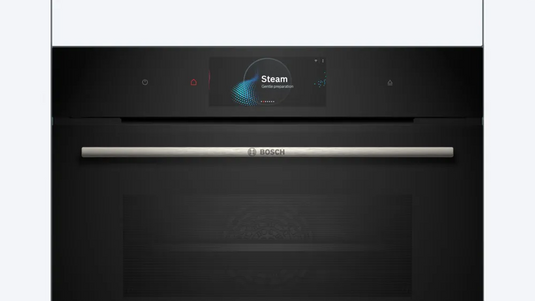 Bosch Series 8, Built-in compact oven with steam function, 60 x 45 cm, Black