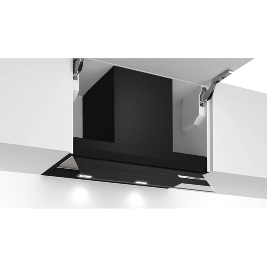 Bosch Series 6, Integrated Design Hood, 60 cm, clear glass black printed