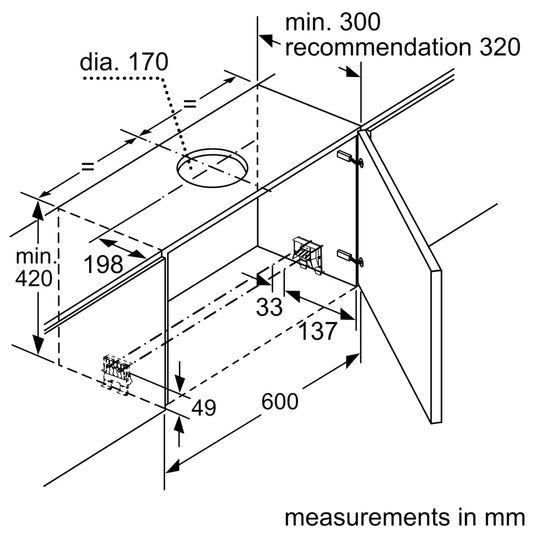 Bosch Series 4, Telescopic cooker hood, 60 cm, Silver metallic