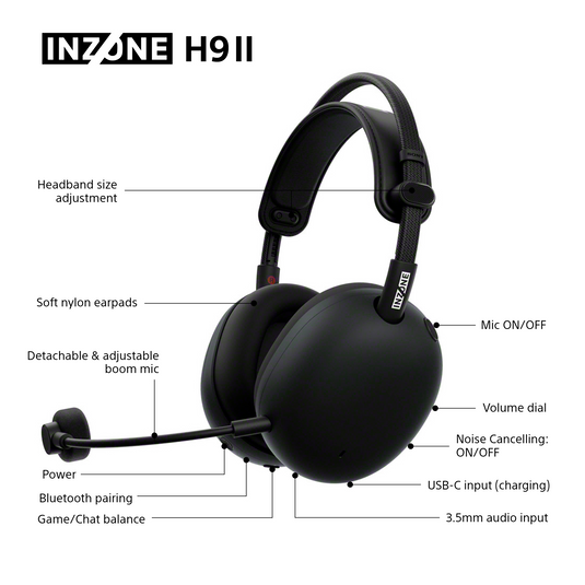 Sony WH-G910N INZONE H9 II Headset, Black