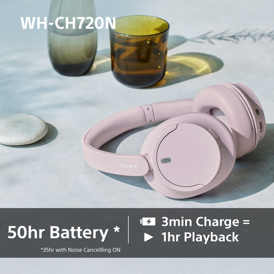 Sony WH-CH720N Wireless Noise Cancelling Headphones, Pink