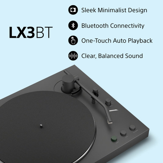 Sony PS-LX3BT Bluetooth / Audio Cable Turntable, Grey