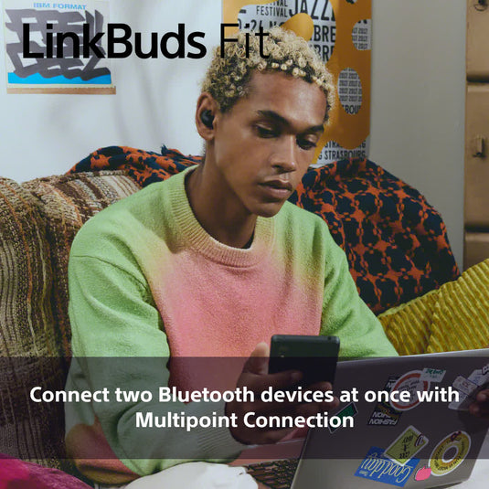 Sony WF-LS910 LinkBuds Fit Wireless Noise Canceling Headphones, White