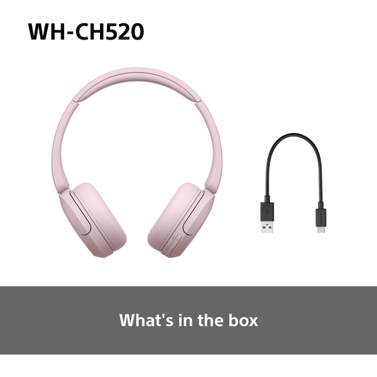 Sony WH-CH520 Wireless Headphones, Pink