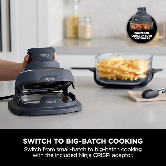 Ninja FN101UKGY CRISPi 4-in-1 Portable Glass Airy Fryer, Cyber Space Blue