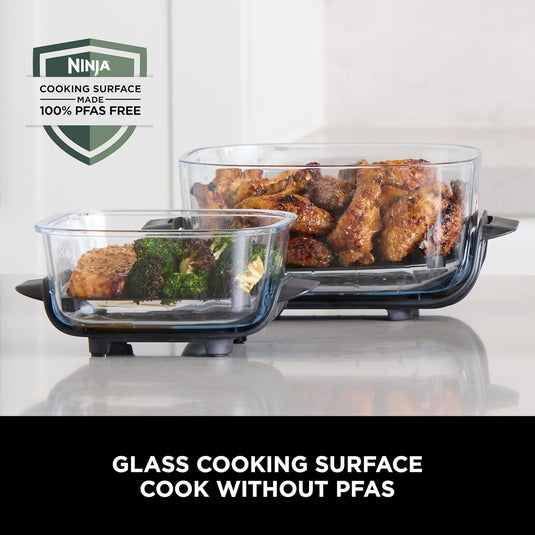 Ninja FN101UKGY CRISPi 4-in-1 Portable Glass Airy Fryer, Cyber Space Blue