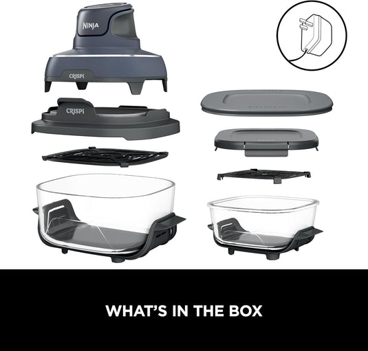 Ninja FN101UKGY CRISPi 4-in-1 Portable Glass Airy Fryer, Cyber Space Blue