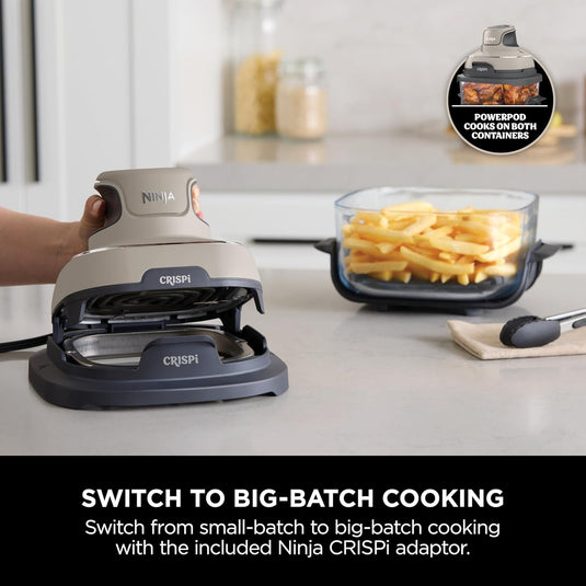 Ninja FN101UKST CRISPi 4-in-1 Portable Glass Airy Fryer, Stone