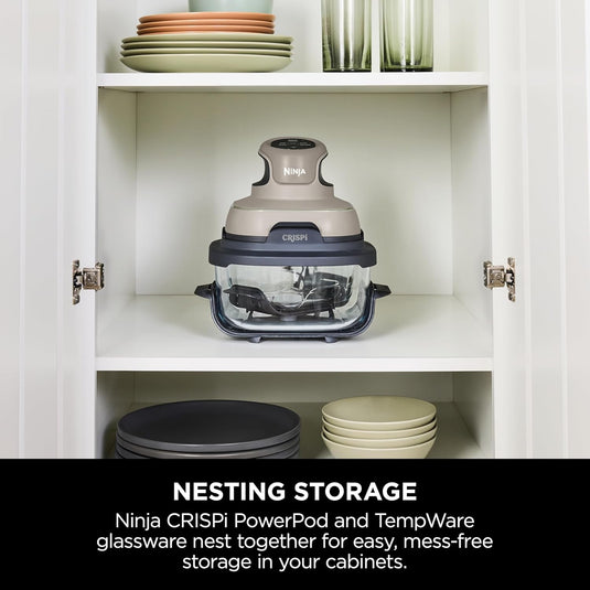 Ninja FN101UKST CRISPi 4-in-1 Portable Glass Airy Fryer, Stone
