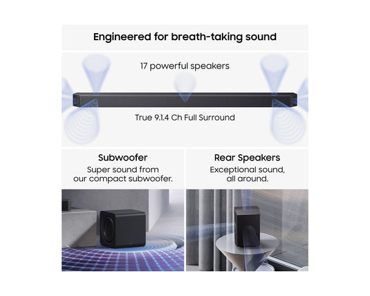 Samsung HW-Q930H Wireless 9.1.4ch Q-Series Soundbar with Subwoofer Dolby Atmos - Titan Black