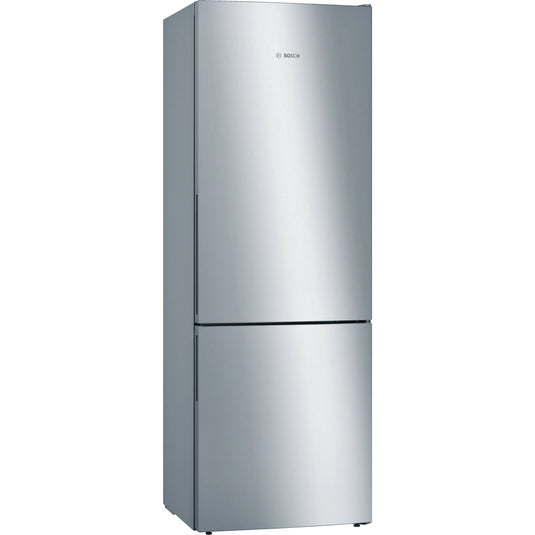 Bosch Series 6, Free-standing fridge-freezer with freezer at bottom, 201 x 70 cm, Brushed steel