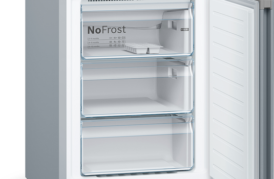 Bosch KGN392LEBG Series 4, Free-standing fridge-freezer, 203 x 60 cm, Stainless steel look, No Frost