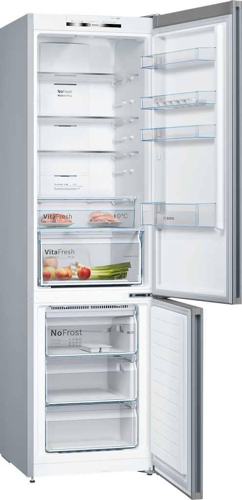 Bosch KGN392LEBG Series 4, Free-standing fridge-freezer, 203 x 60 cm, Stainless steel look, No Frost
