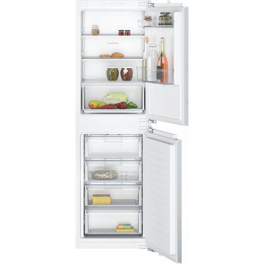 Neff N30, Built-in fridge-freezer with freezer at bottom, 177.2 x 54.1 cm, flat hinge