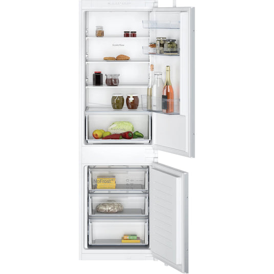 Neff N30, Built-in fridge-freezer with freezer at bottom, 177.2 x 54.1 cm, sliding hinge