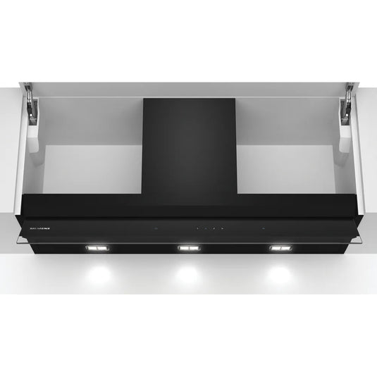 Siemens iQ500, Integrated Design Hood, 90 cm, clear glass black printed