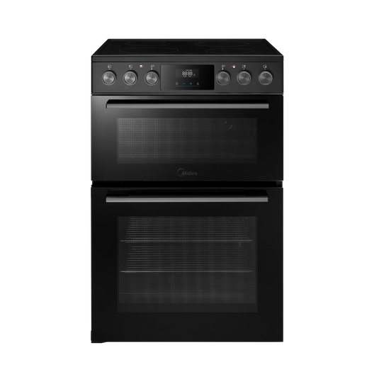 Midea MFO24EME4R118-BK 60cm Double Oven Cooker with Ceramic Hob - Black