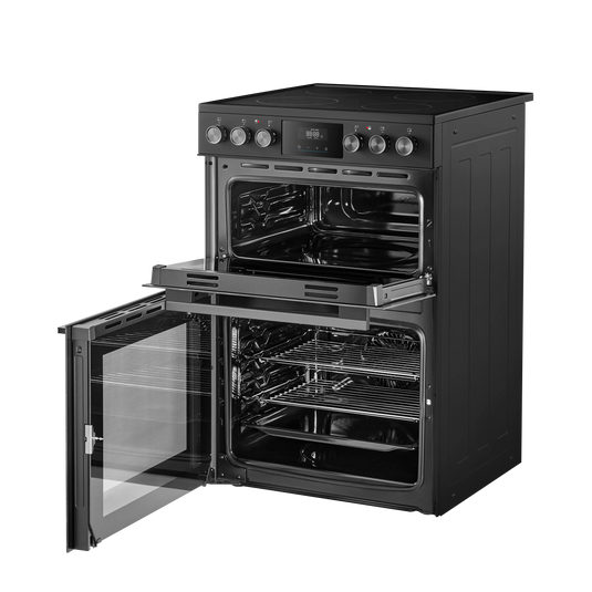 Midea MFO24EME4R118-BK 60cm Double Oven Cooker with Ceramic Hob - Black