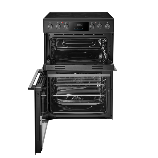 Midea MFO24EME4R118-BK 60cm Double Oven Cooker with Ceramic Hob - Black
