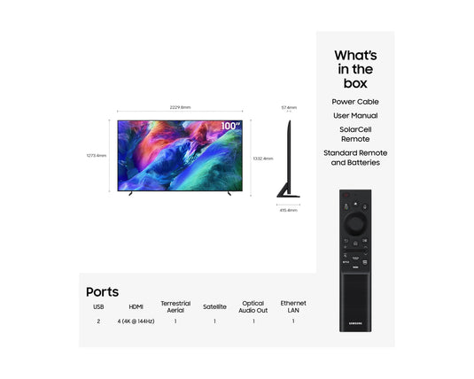 Samsung MRE100R85H 100" Micro RGB R85H 4K Vision AI Smart TV