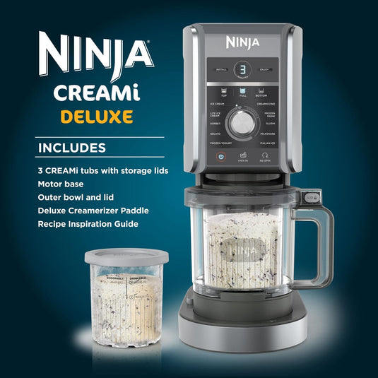 Ninja NC501UK CREAMi Deluxe 10-in-1 Ice Cream and Frozen Drink Maker