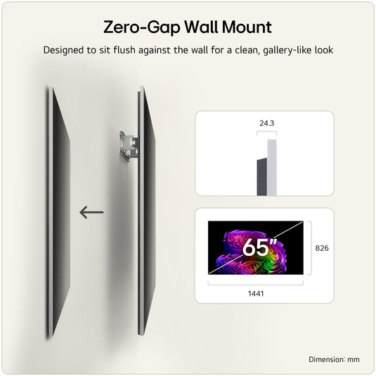 LG OLED65G64LW 65 inch OLED evo AI G6 4K Smart TV - Wall mount version
