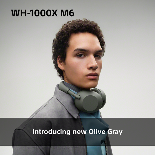 Sony WH-1000XM6 Wireless Noise Cancelling Headphones, Olive Gray