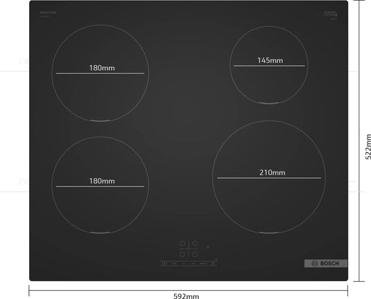 Bosch Series 4, Induction hob, 60 cm, Matt black