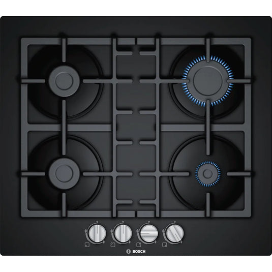Bosch Series 4, Gas hob, 60 cm, Tempered glass, Black