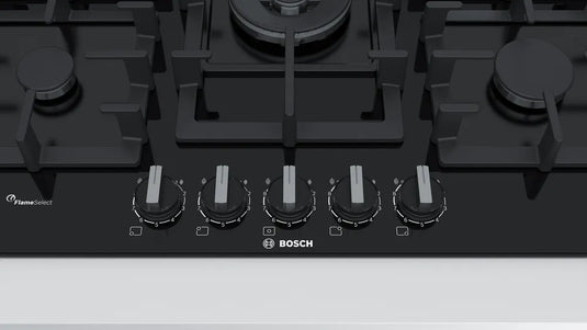 Bosch Series 6, Gas hob, 75 cm, Tempered glass, Black