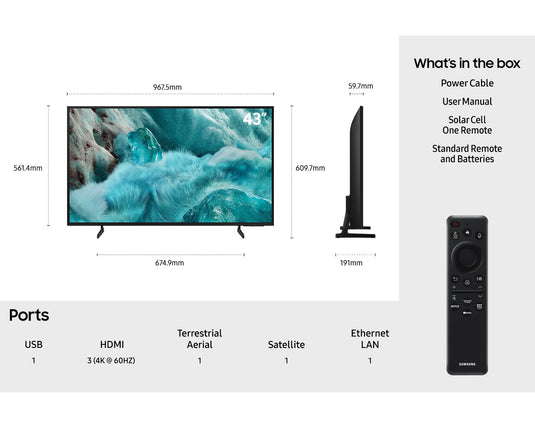 Samsung QE43Q7F2A 43" QLED Q7F2A HDR 4K Ultra HD Smart AI TV
