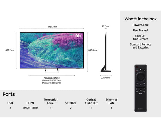 Samsung QE65QN1EF 65" Neo QLED QN1EF Mini LED HDR 4K Ultra HD Smart AI TV