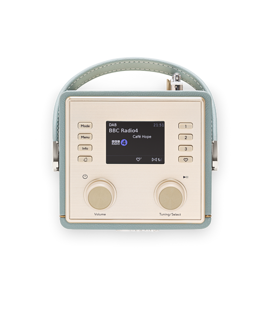 Roberts Revival Mini 2 DAB/DAB+/FM Portable Radio with Bluetooth, Duck Egg