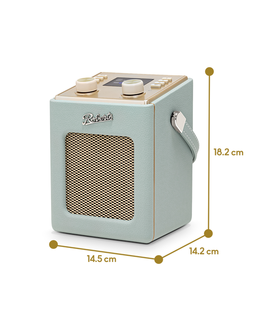 Roberts Revival Mini 2 DAB/DAB+/FM Portable Radio with Bluetooth, Duck Egg