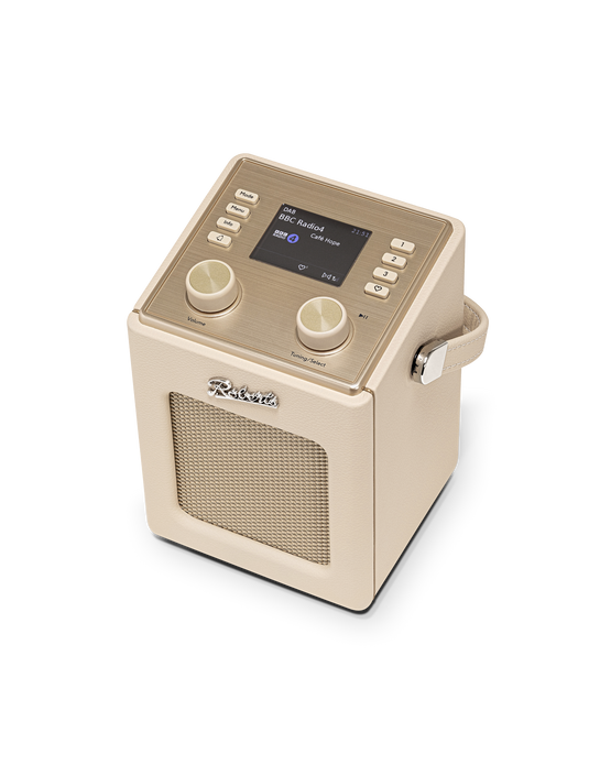 Roberts Revival Mini 2 DAB/DAB+/FM Portable Radio with Bluetooth, Pastel Cream
