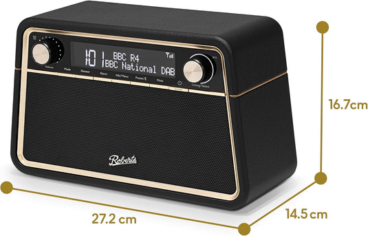 Roberts Reva DAB+/FM Table-top Radio with Bluetooth, Black