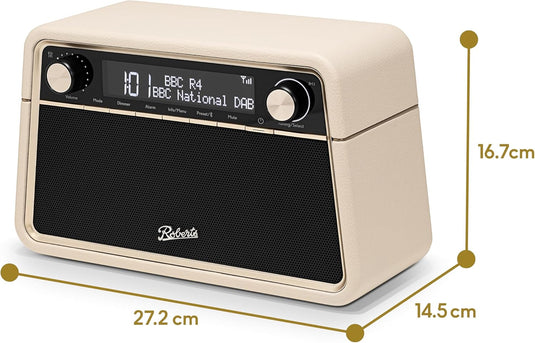 Roberts Reva DAB+/FM Table-top Radio with Bluetooth, Pastel Cream