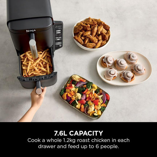 Ninja SL300UK Double Stack 2-Drawer Air Fryer 7.6L