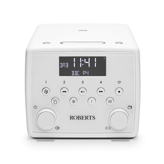 Roberts SOUND49 DAB+/ FM Bedside Radio with CD & Bluetooth, White