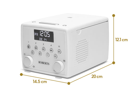 Roberts SOUND49 DAB+/ FM Bedside Radio with CD & Bluetooth, White